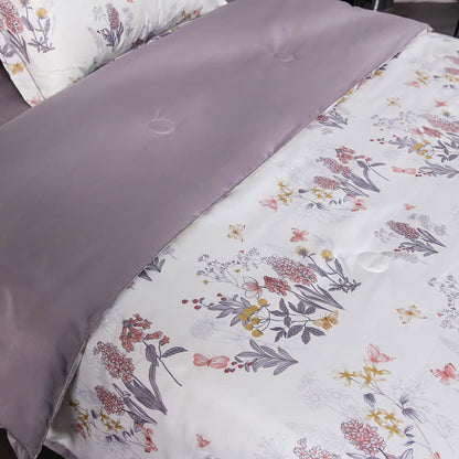 Linge de lit matelassé d'été élégant à motif floral