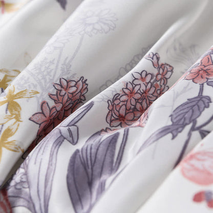 Linge de lit matelassé d'été élégant à motif floral