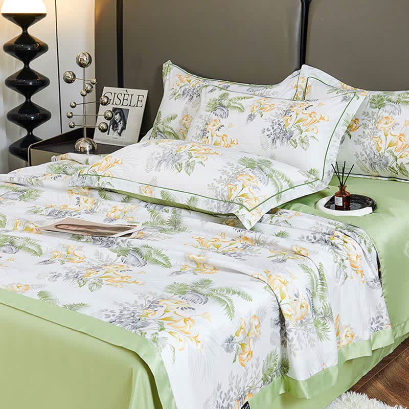 Couette d'été douce aux motifs floraux pastoraux