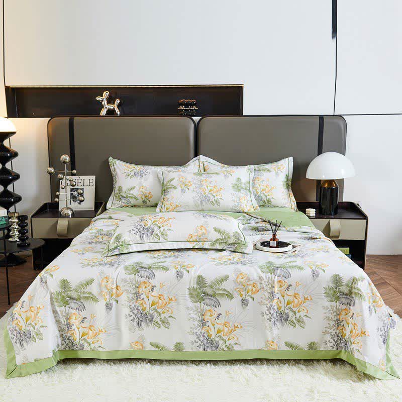 Couette d'été douce aux motifs floraux pastoraux