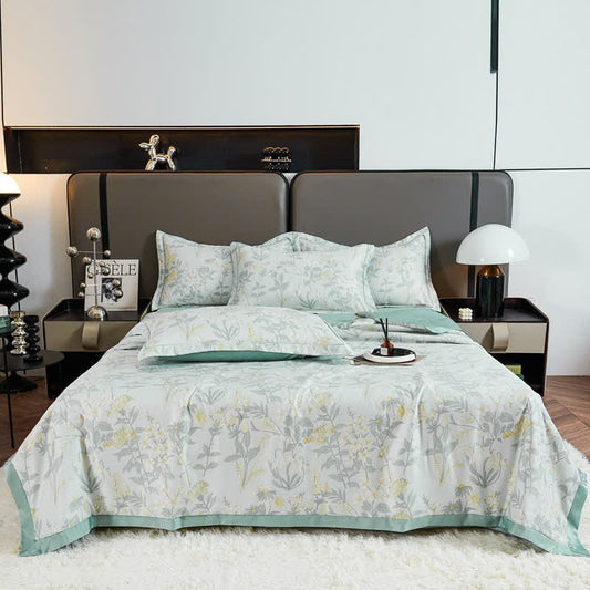 Parure de lit matelassée d'été confortable, fleurie et champêtre