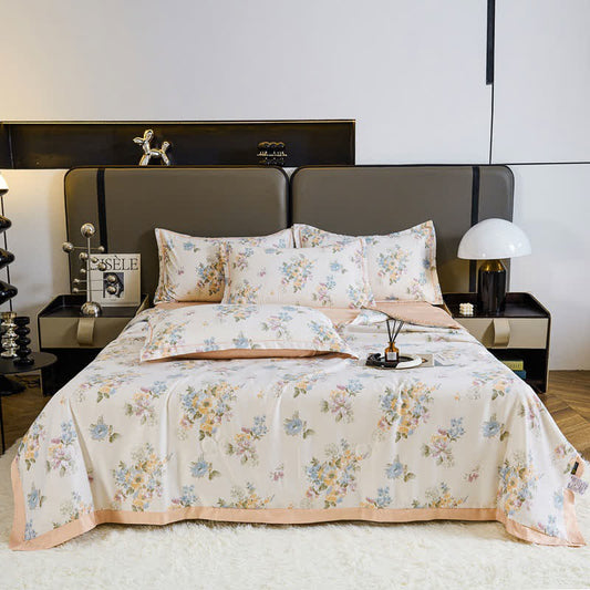 Couette d'été douce de style campagnard avec motif floral