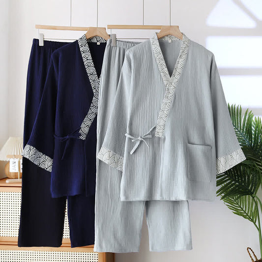 Ensemble pyjama kimono en gaze de coton neutre