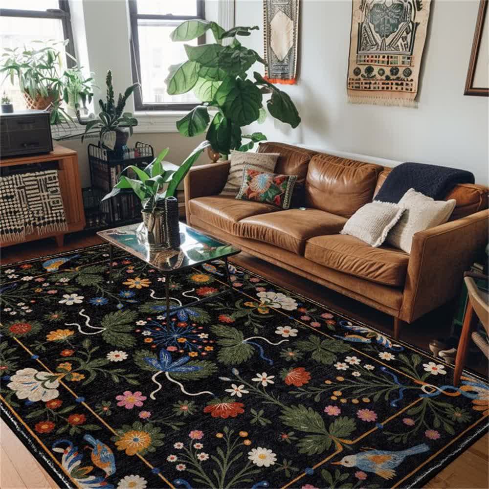 Tapis antidérapant lavable et résistant « Vintage Garden »