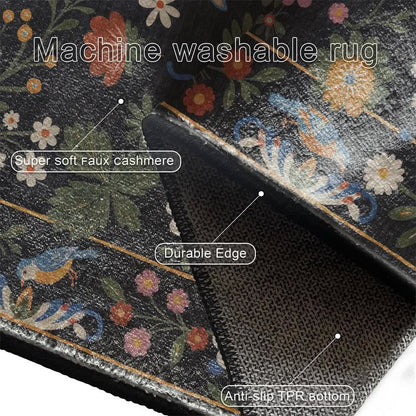Tapis antidérapant lavable et résistant « Vintage Garden »
