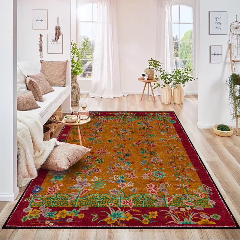 Tapis antidérapant pliable dans le jardin rétro