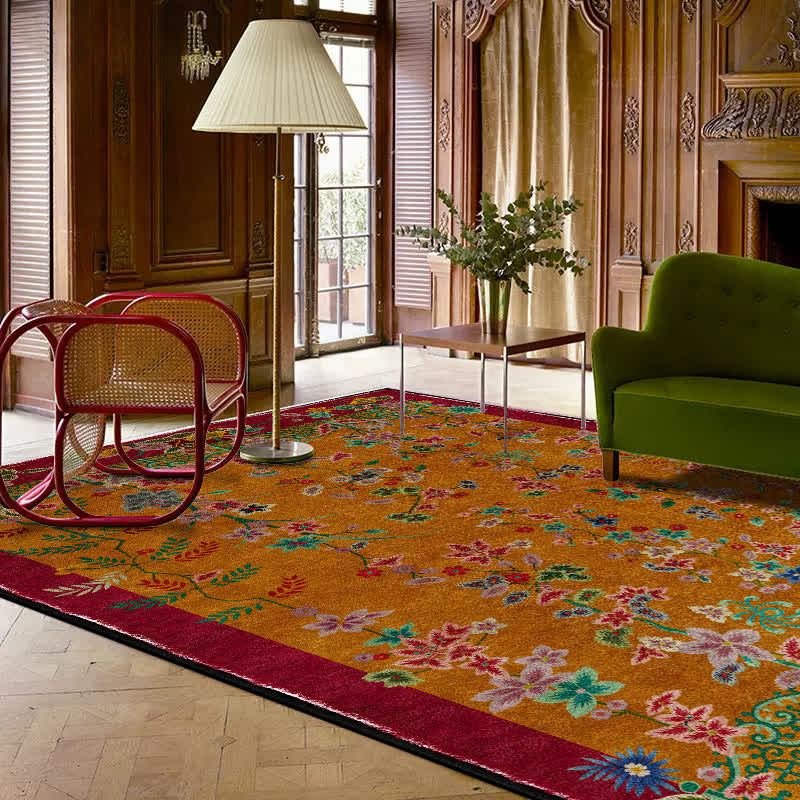 Tapis antidérapant pliable dans le jardin rétro