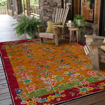 Tapis antidérapant pliable dans le jardin rétro