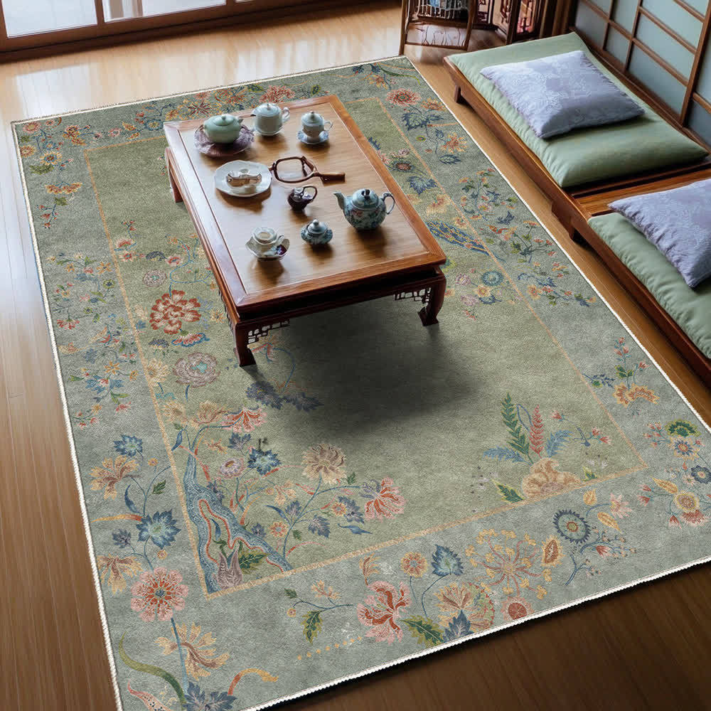 Tapis pliable et antidérapant à motif floral
