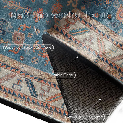 Tapis ethnique persan antidérapant pour l'intérieur et l'extérieur