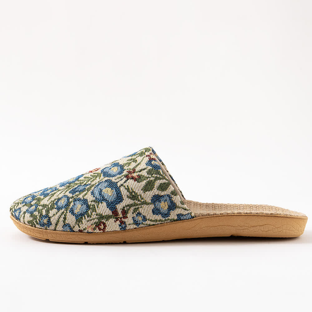 Chaussons antidérapants à semelle souple et motif floral