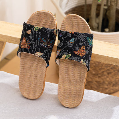 Chaussons antidérapants à semelle souple et motif floral