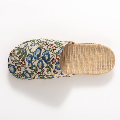 Chaussons antidérapants à semelle souple et motif floral