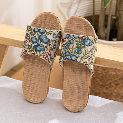 Chaussons antidérapants à semelle souple et motif floral