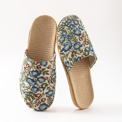 Chaussons antidérapants à semelle souple et motif floral