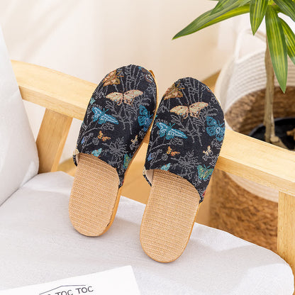 Chaussons antidérapants à semelle souple et motif floral