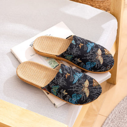 Chaussons antidérapants à semelle souple et motif floral
