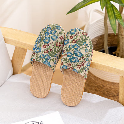 Chaussons antidérapants à semelle souple et motif floral