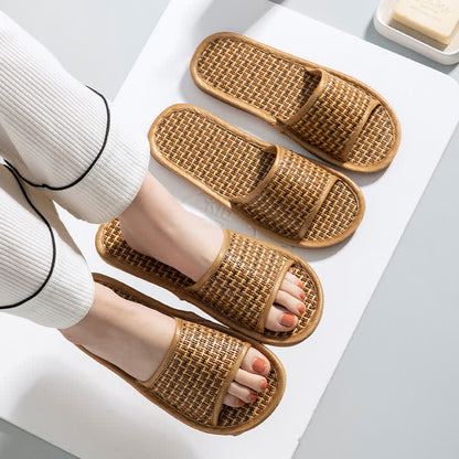 Chaussons en rotin respirants et antidérapants pour couples
