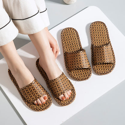 Chaussons en rotin respirants et antidérapants pour couples
