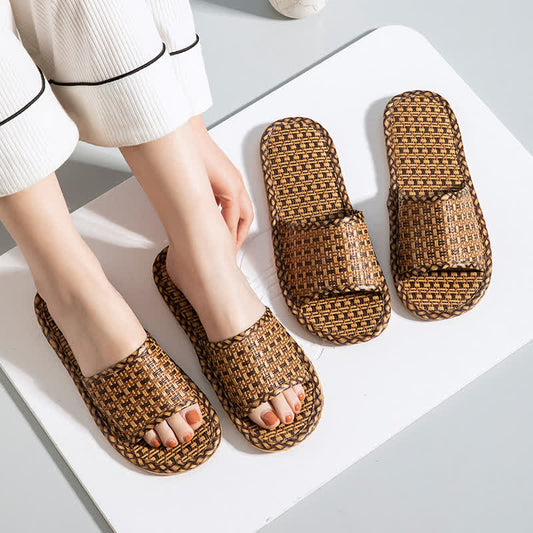 Chaussons en rotin respirants et antidérapants pour couples