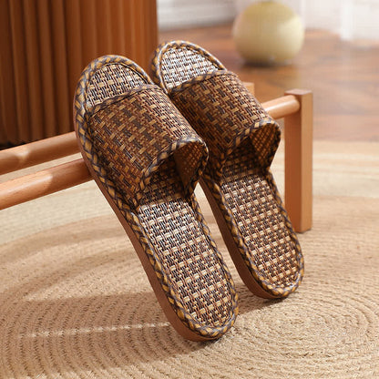 Chaussons en rotin respirants et antidérapants pour couples