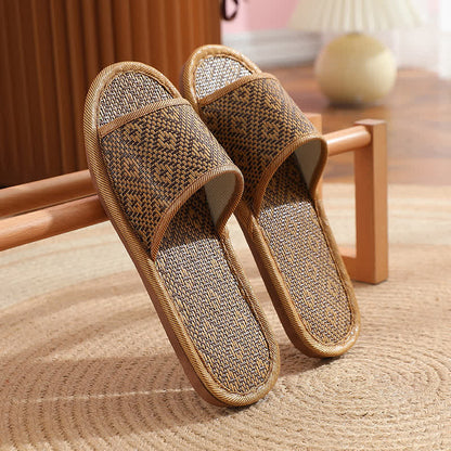 Chaussons en rotin respirants et antidérapants pour couples