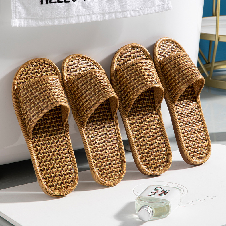 Chaussons en rotin respirants et antidérapants pour couples