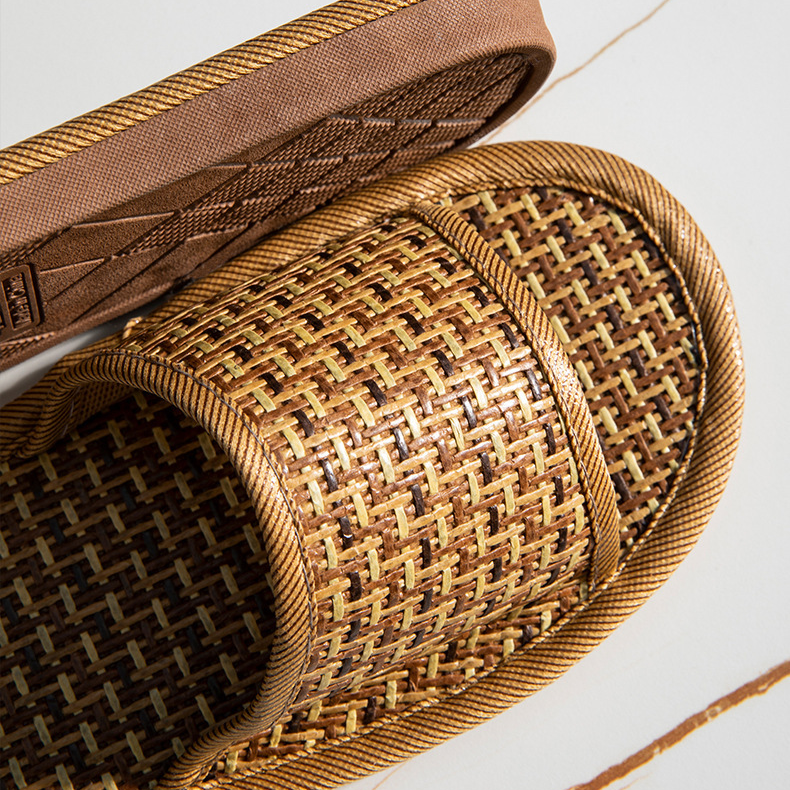 Chaussons en rotin respirants et antidérapants pour couples