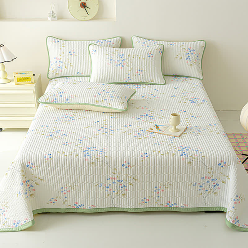 Couvre-lit rustique et élégant avec motif de feuilles