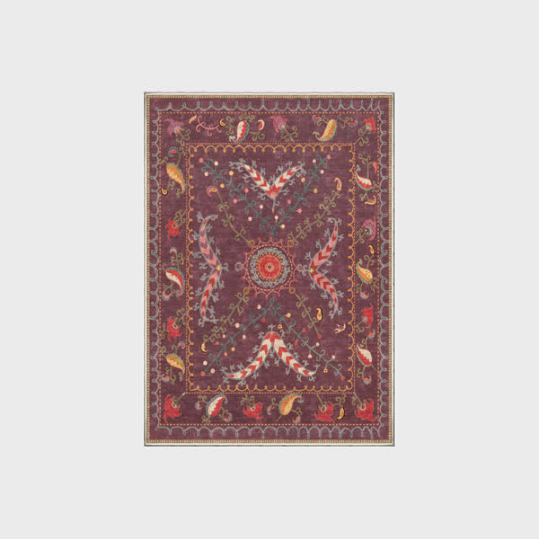 Tapis lavable, durable et antidérapant au style cachemire rétro
