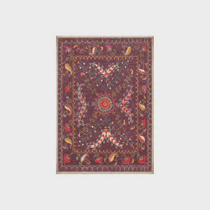 Tapis lavable, durable et antidérapant au style cachemire rétro