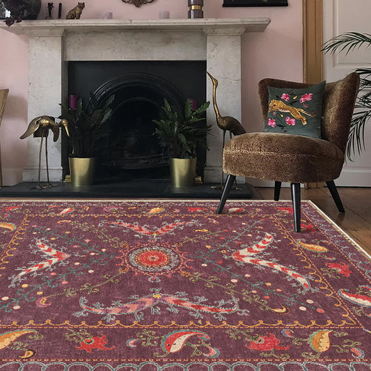 Tapis lavable, durable et antidérapant au style cachemire rétro