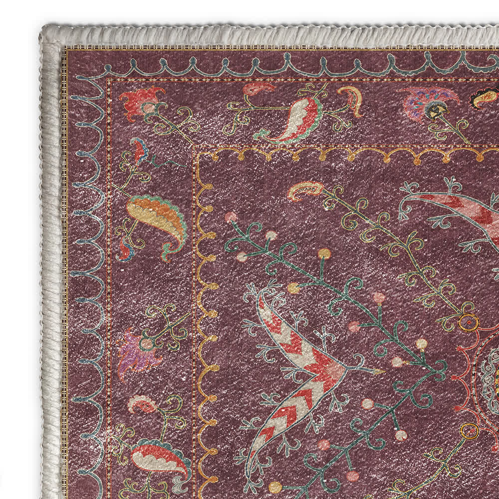Tapis lavable, durable et antidérapant au style cachemire rétro