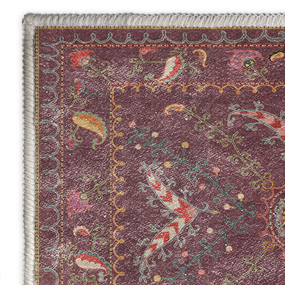Tapis lavable, durable et antidérapant au style cachemire rétro