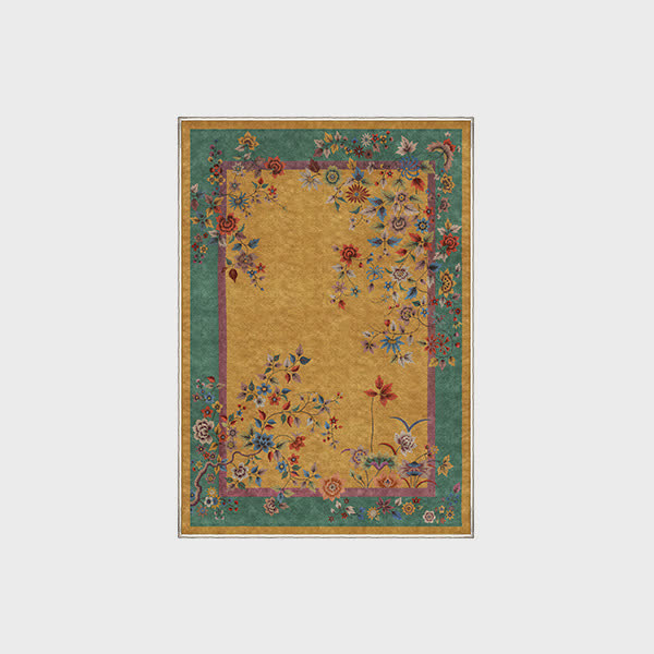 Tapis antidérapant lavable à motif floral vintage