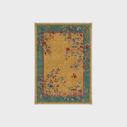 Tapis antidérapant lavable à motif floral vintage
