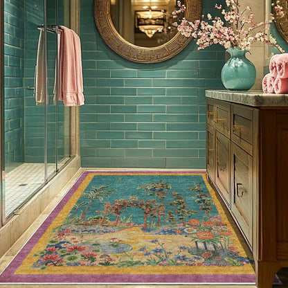 Tapis antidérapant paysage naturel pour usage intérieur et extérieur