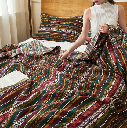 Couette de style ethnique rétro en gaze de coton