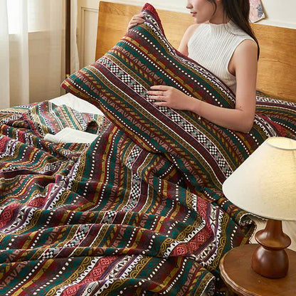 Couette de style ethnique rétro en gaze de coton