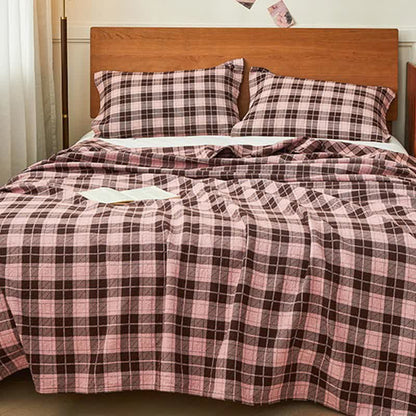 Couette à carreaux vintage en fil de coton