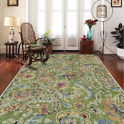 Tapis antidérapant d'intérieur et d'extérieur à motif cachemire ethnique