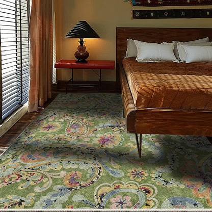 Tapis antidérapant d'intérieur et d'extérieur à motif cachemire ethnique