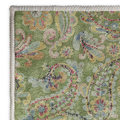 Tapis antidérapant d'intérieur et d'extérieur à motif cachemire ethnique