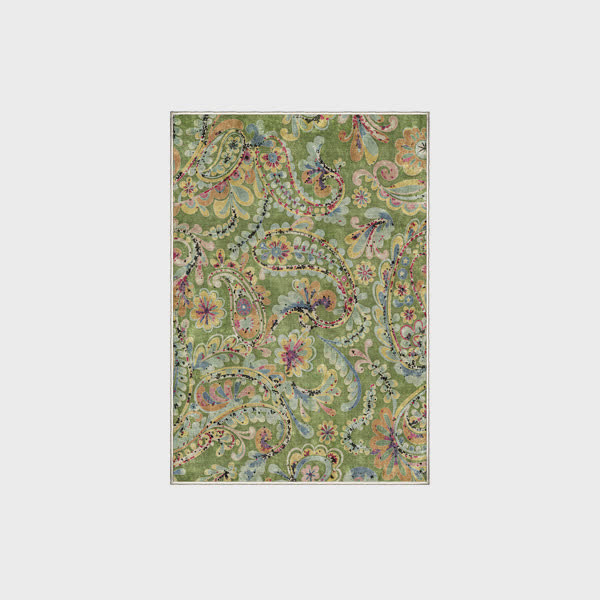 Tapis antidérapant d'intérieur et d'extérieur à motif cachemire ethnique
