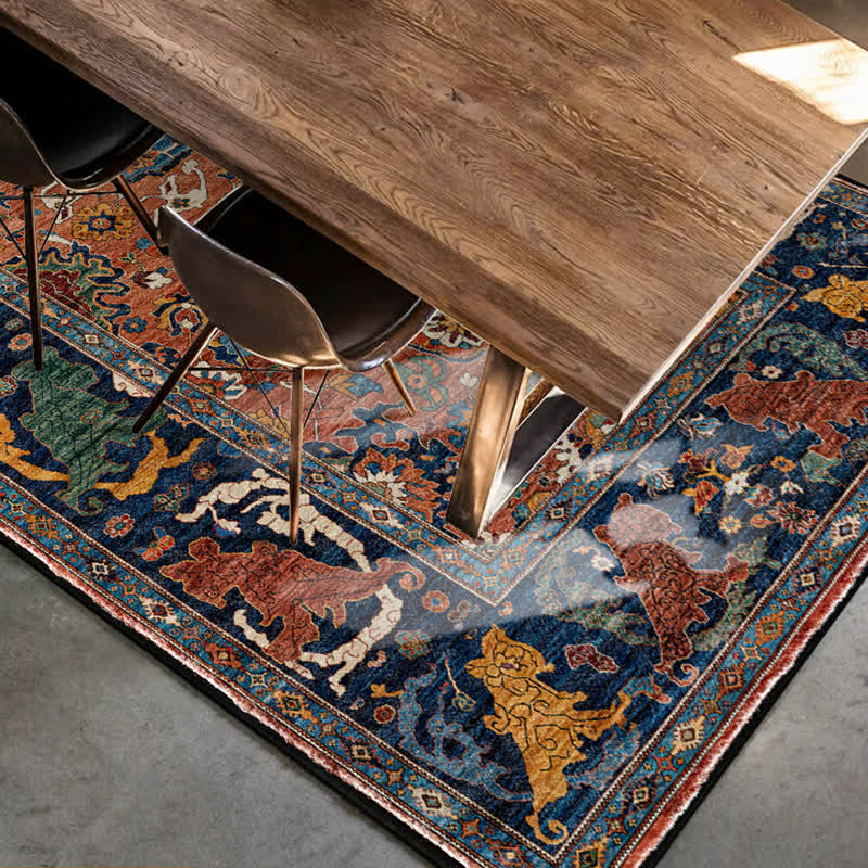 Tapis vintage antidérapant de style ethnique pour l'intérieur et l'extérieur