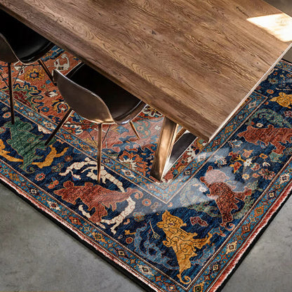 Tapis vintage antidérapant de style ethnique pour l'intérieur et l'extérieur