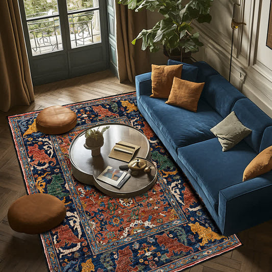 Tapis vintage antidérapant de style ethnique pour l'intérieur et l'extérieur