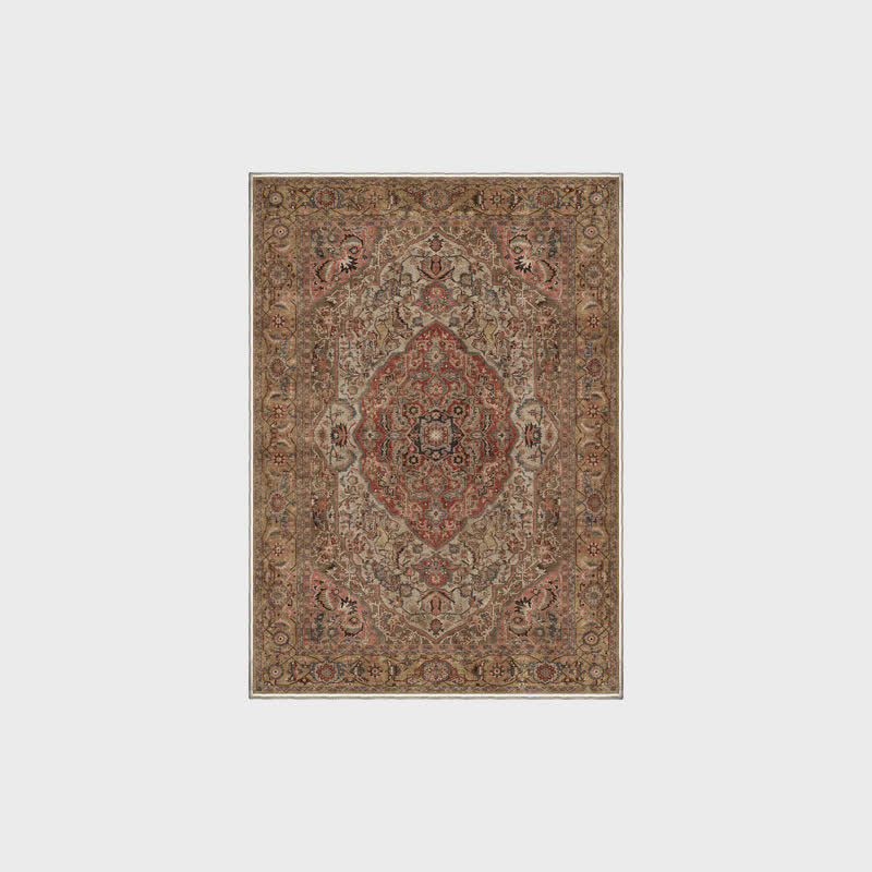 Tapis antidérapant et lavable de style ethnique persan