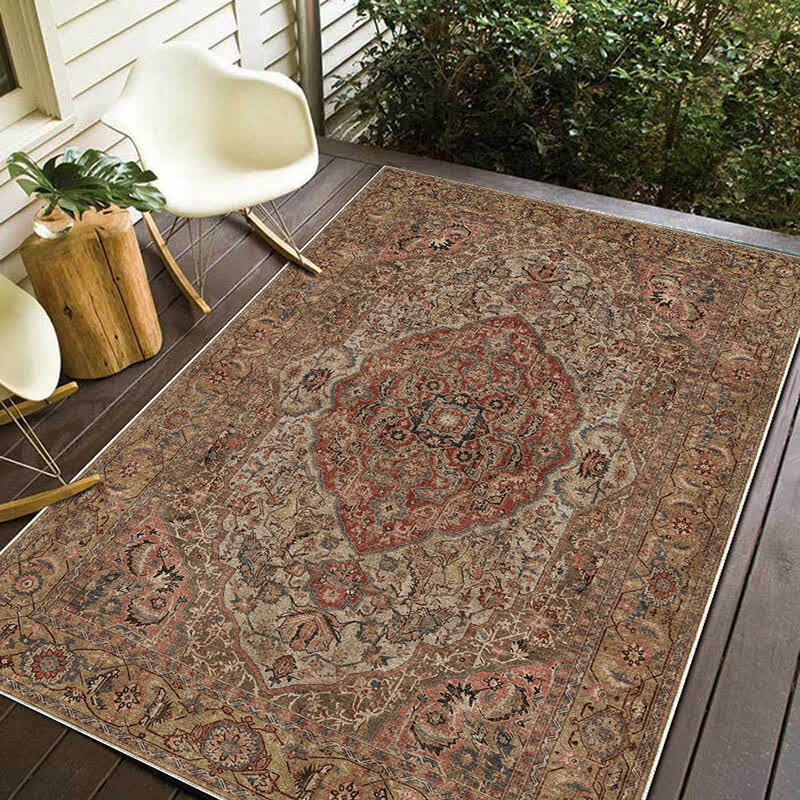 Tapis antidérapant et lavable de style ethnique persan